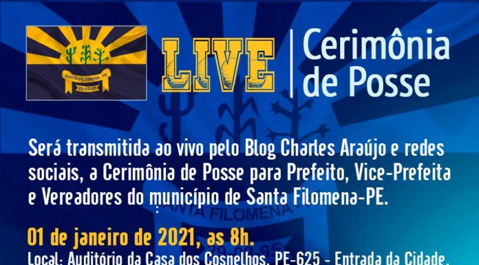 Posse de prefeito, vice e vereadores eleitos será dia 1º de janeiro em Santa Filomena
