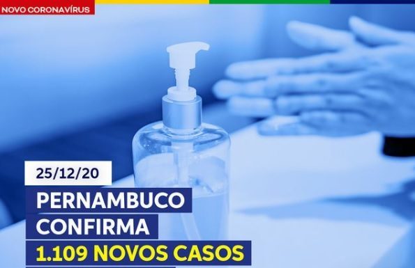 Pernambuco: Secretaria Estadual de Saúde registrou, nesta sexta-feira (25/12), 1.109 novos casos da Covid-19