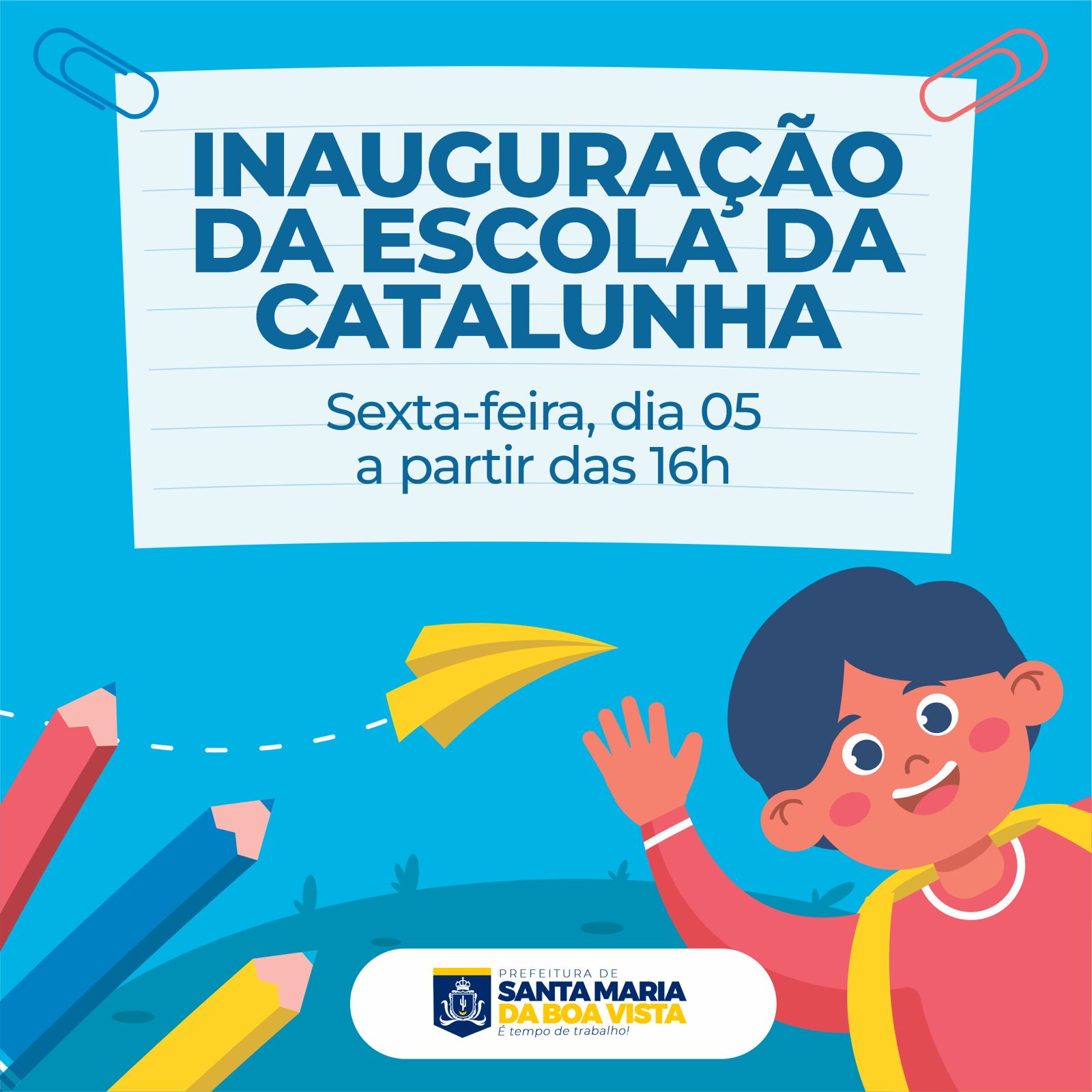 Prefeito George Duarte inaugura amanhã (05) Escola da Catalunha