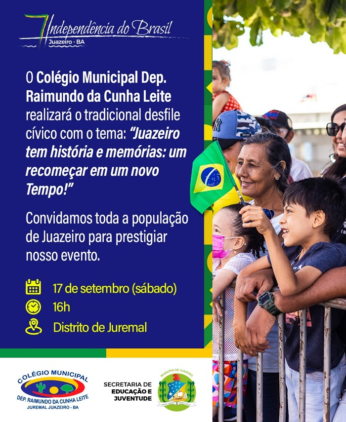 Programação alusiva ao Dia da Independência irá movimentar a comunidade de Juremal neste sábado