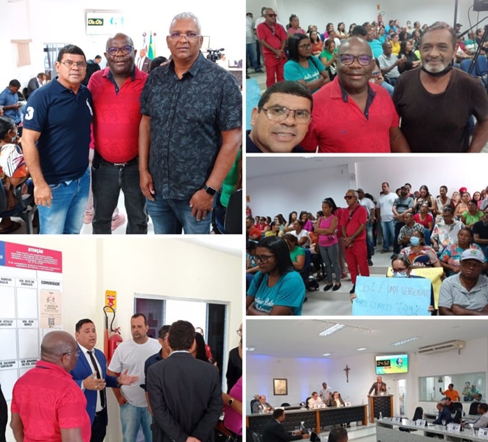 APLB Sindicato, servidores públicos e sindicatos participam de sessão na Câmara de Vereadores à espera de projeto de Lei para aprovação do reajuste salarial