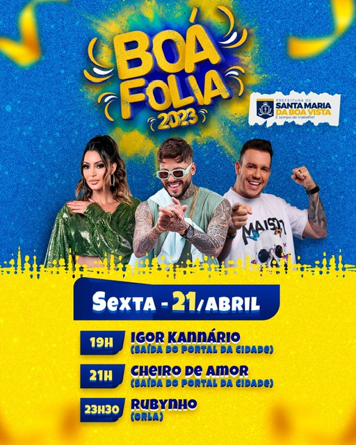 Confira as atrações de hoje (21) do Boá Folia 2023!