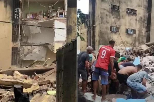 Bombeiros confirmam resgate da 2ª vítima com vida de desabamento prédio no Recife