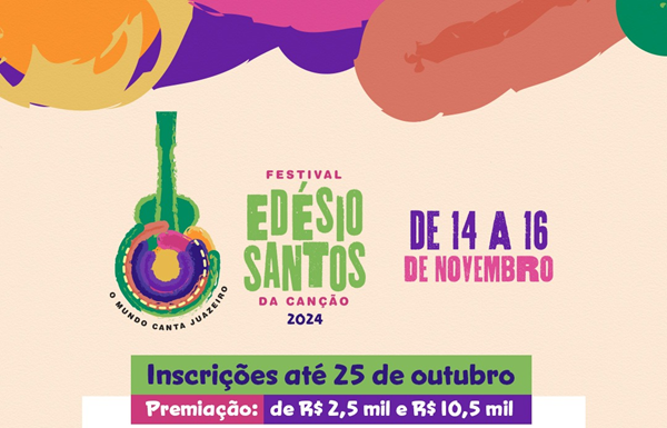 Inscrições para o Festival Edésio Santos da Canção terminam nesta sexta-feira (25)