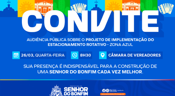 Prefeitura de Senhor do Bonfim realiza Audiência Pública sobre a implantação da Zona Azul