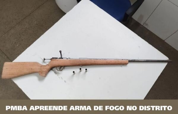 PMBA, ATRAVÉS DA 74ª CIPM/RURAL, APREENDE ARMA DE FOGO NO DISTRITO DE MANIÇOBA (ZONA RURAL)