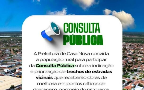 Consulta Pública reúne população rural em Casa Nova para discutir melhorias em estradas vicinais nesta terça (06)