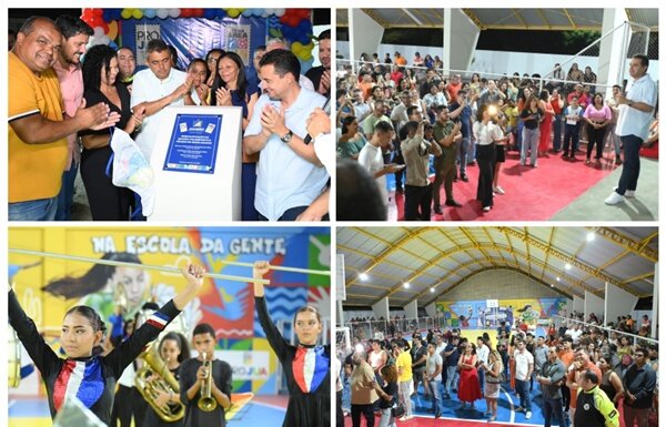 Prefeito Andrei inaugura requalificação da quadra poliesportiva no bairro Tabuleiro