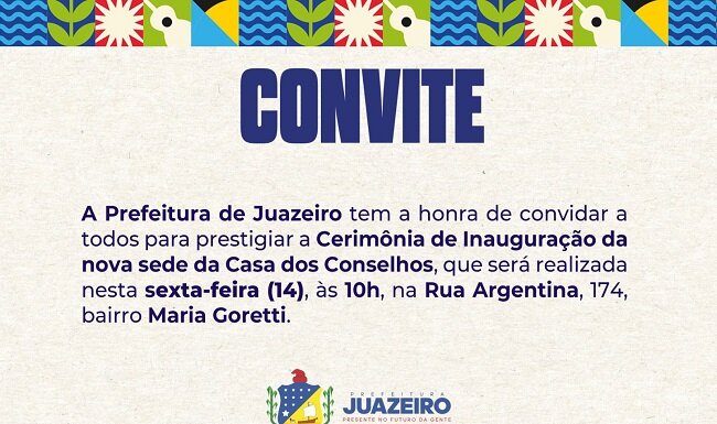 Prefeitura de Juazeiro entrega nova sede da Casa dos Conselhos nesta sexta-feira (14)
