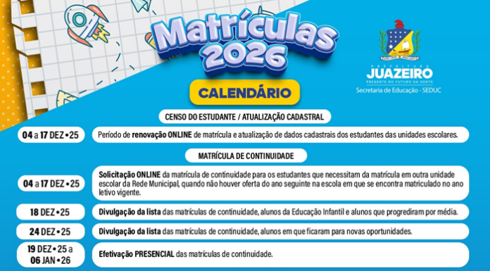 Prefeitura de Juazeiro inicia período de solicitação de matrículas para estudantes com deficiência nesta quarta-feira (7)