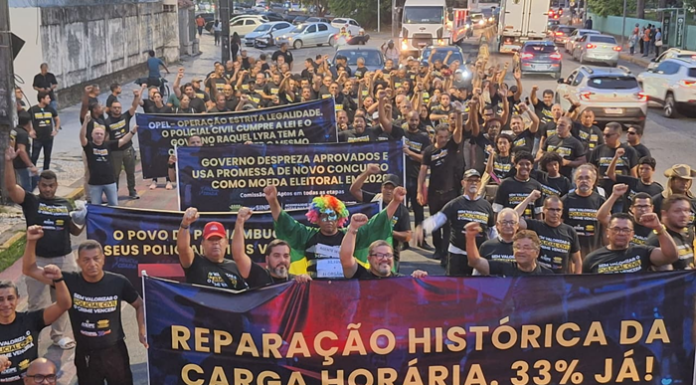 SINPOL-PE realiza passeata nesta quarta-feira (11) com possibilidade de decretação de greve da Polícia Civil