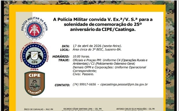 A CIPE/CAATINGA comemora seus 25 anos de criação nesta sexta-feira (17)