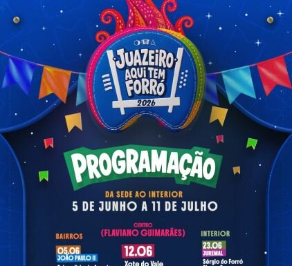 Juazeiro, aqui tem forró: Prefeitura confirma programação do São João 2026 com atrações na sede e interior