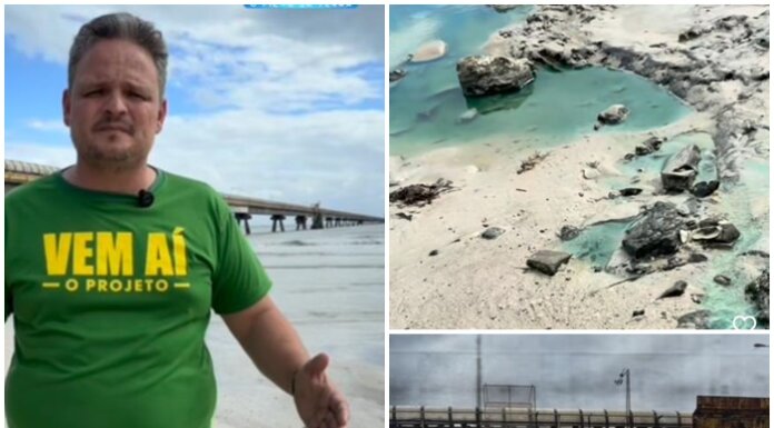 Pré-candidato a deputado federal Rafael Campelo denuncia poluição nas praias de São Tomé de Paripe