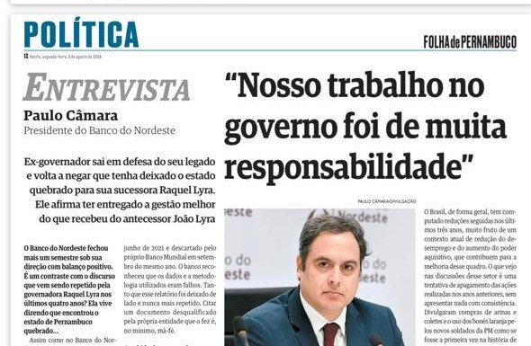 Paulo Câmara reage a críticas e diz que recebeu Estado “quebrado” de João Lyra