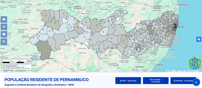 Sugestão de pauta – Nova edição do Pernambuco em mapas aborda os números da população residente em Pernambuco