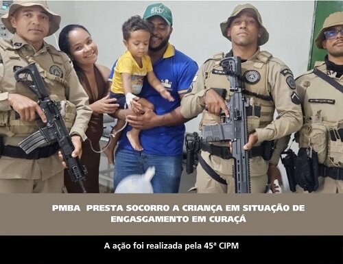 PMBA presta socorro a criança em situação de engasgamento em Curaçá